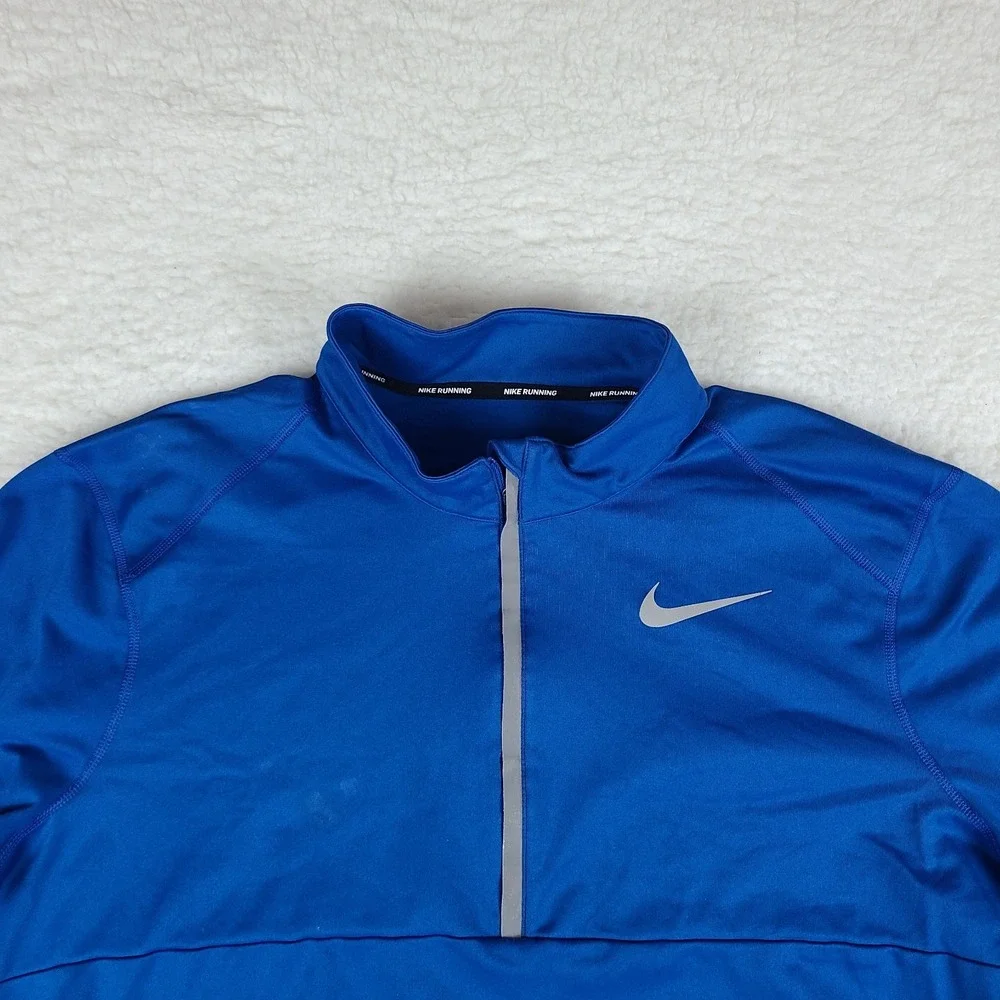 Nike Running Sweater Mens XL Blue Dri Fit Trainer Performance Tech Golf‎ *
